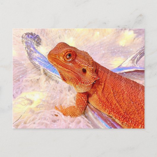 Die Teakholzpause des bärtigen Drachen Postkarte (Vorderseite)