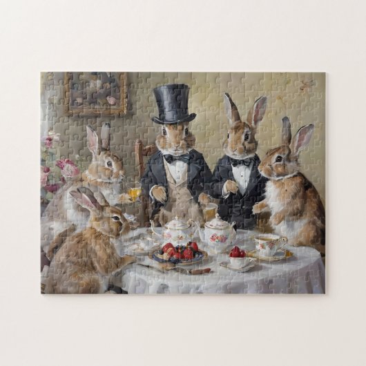 Die Teegesellschaft des verzauberten Hasen Puzzle (Horizontal)