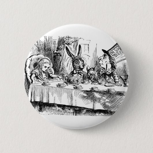 Die Teeparty des verrückten Hutmachers Button (Vorderseite)