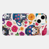 Die Teetassen-Kätzchen & Blüten Case-Mate iPhone Hülle (Rückseite (Horizontal))