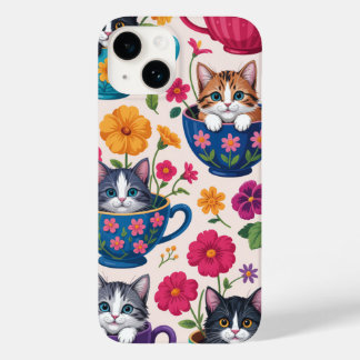 Die Teetassen-Kätzchen & Blüten Case-Mate iPhone 14 Hülle