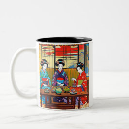 Die Teetrinker Zweifarbige Tasse