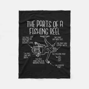 Die Teile einer Angelrolle - Funny Fishing Fisher Fleecedecke