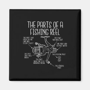 Die Teile einer Angelrolle - Funny Fishing Fisher Magnet