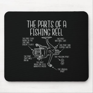 Die Teile einer Angelrolle - Lustige Angeln Fische Mousepad