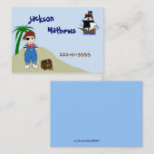 Die Telefonkarte der Piraten-Kinder Telefonnummerkarte (Vorne/Hinten)