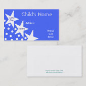 Die Telefonkarte der Stern-Kinder Telefonnummerkarte (Vorne/Hinten)