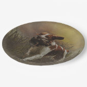 Die Teller des Spaniel Paper der Bretagne (Schrägansicht)