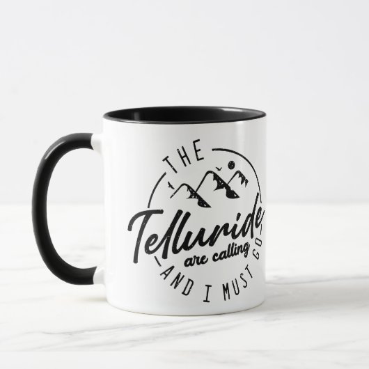 Die Telluride rufen an - Colorado-Berge Tasse (Links)
