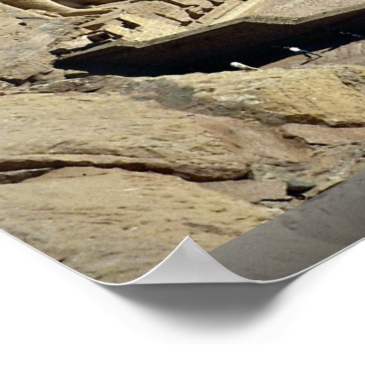 Die Tempel von Abu Simbel, die ägyptische Wüste Poster (Ecke)