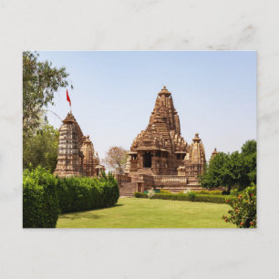 Die Tempel von Khajuraho in Madhya Pradesh Indien Postkarte