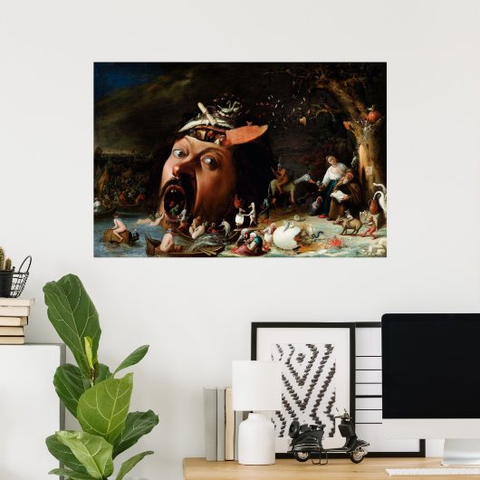 Die Temptation von St. Anthony von Joos van Craesb Poster (Heimbüro)