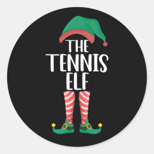 Die Tennis-Elf-Weihnachtsgruppe für die ganze Fami Runder Aufkleber