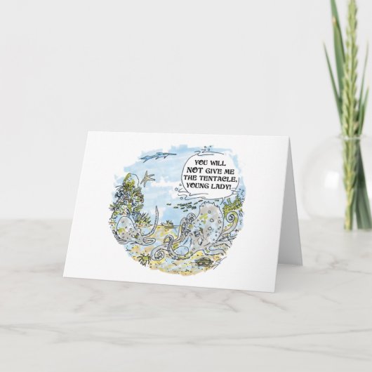 Die Tentakel-Cartoon-Grußkarte Karte (Vorderseite)