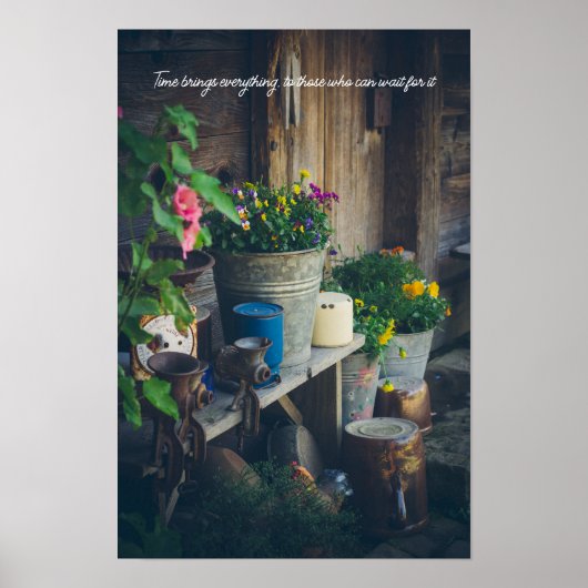 Die Terrasse des Landhauses ist mit lebendigen Sti Poster (Vorne)