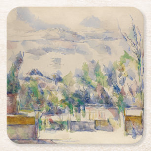 Die Terrasse im Garten von Les Lauves, Cezanne Rechteckiger Pappuntersetzer