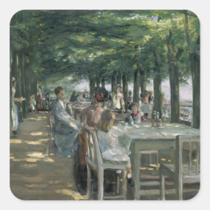 Die Terrasse im Restaurant Quadratischer Aufkleber