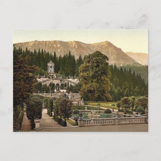 Die Terrasse, Schloss Linderhof, Oberbayern, Deuts Postkarte (Vorderseite)