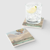 Die Terrasse von Monsieur Franklin bei Passy Steinuntersetzer (Seitenansicht)