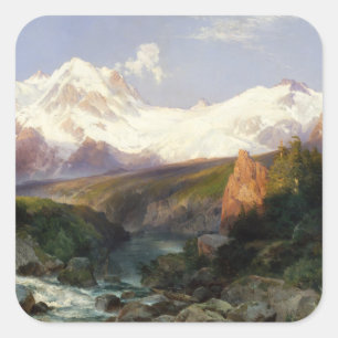 Die Teton Strecke Quadratischer Aufkleber