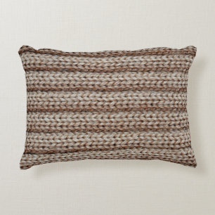die Textur der schlichten Strickstoffe , braun Dekokissen