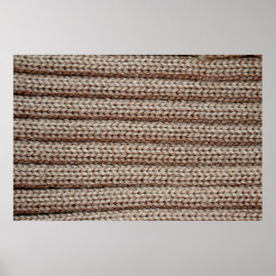 die Textur der schlichten Strickstoffe , braun Poster