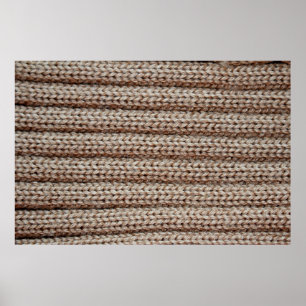 die Textur der schlichten Strickstoffe , braun Poster