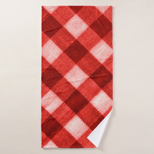 Die Textur des hellen Rotes des Binding Gingham f Badehandtuch (Badehandtuch)