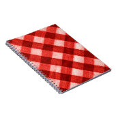 Die Textur des hellen Rotes des Binding Gingham f Notizblock (Rechte Seite)