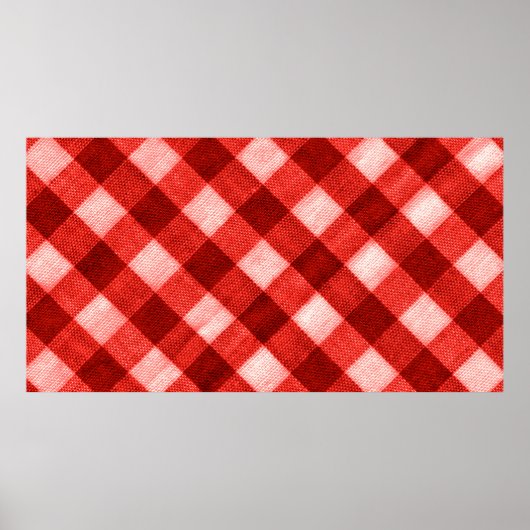 Die Textur des hellen Rotes des Binding Gingham f Poster (Vorne)