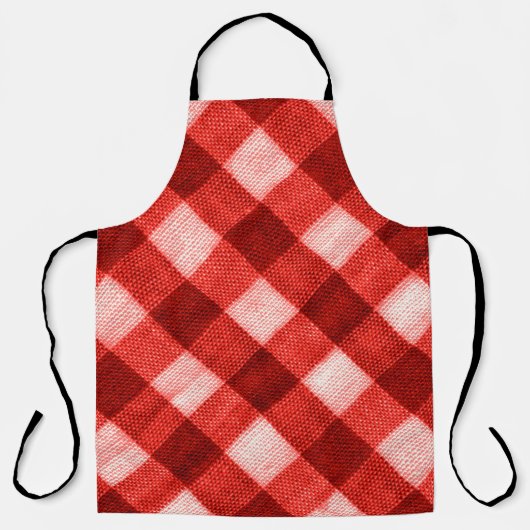 Die Textur des hellen Rotes des Binding Gingham f Schürze (Vorderseite)