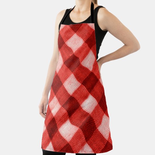 Die Textur des hellen Rotes des Binding Gingham f Schürze (InSitu)