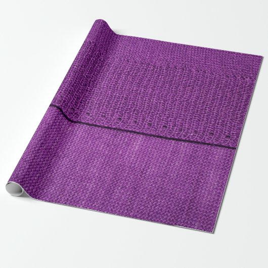die Textur des Strickstoffes, ein schlichtes lila Geschenkpapier (Ungerollt)