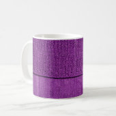 die Textur des Strickstoffes, ein schlichtes lila Kaffeetasse (Vorderseite Links)