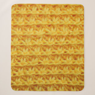 die Textur des Strickstoffes mit gestreiftem d Sherpadecke