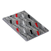 die Textur des Strickstoffes mit gestreiftem p Notizblock (Rechte Seite)