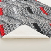 die Textur des Strickstoffes mit gestreiftem p Sherpadecke (3/4)