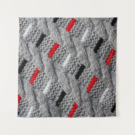 die Textur des Strickstoffes mit gestreiftem p Wandteppich (Vorderseite)