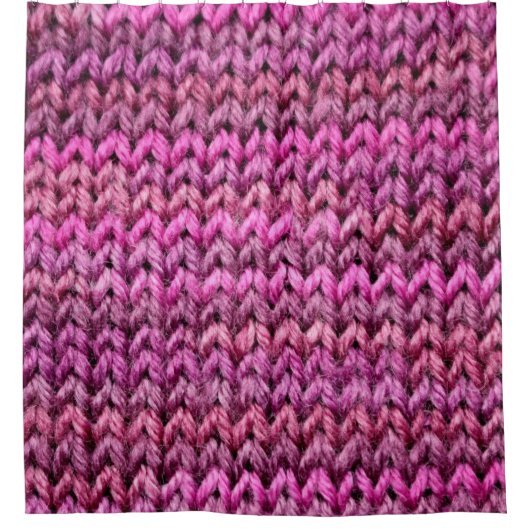 die Textur des Strickstoffes mit gestreiftem Unter Duschvorhang (Vorderseite)