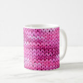 die Textur des Strickstoffes mit gestreiftem Unter Kaffeetasse (VorderseiteRechts)