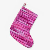 die Textur des Strickstoffes mit gestreiftem Unter Kleiner Weihnachtsstrumpf (Vorderansicht (hängend))