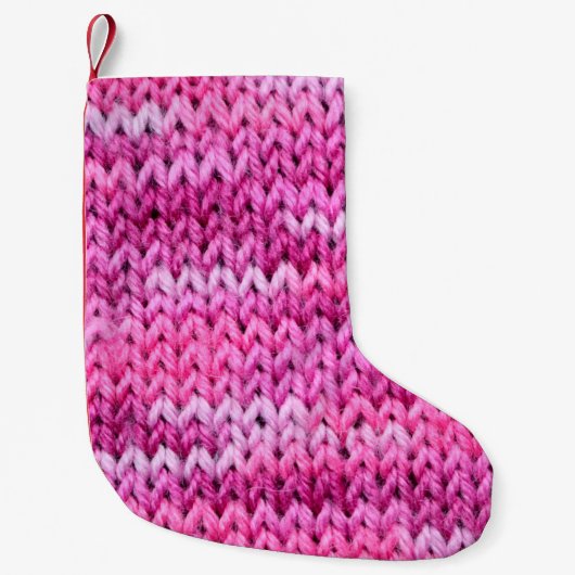 die Textur des Strickstoffes mit gestreiftem Unter Kleiner Weihnachtsstrumpf (Vorderseite)