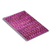 die Textur des Strickstoffes mit gestreiftem Unter Notizblock (Rechte Seite)