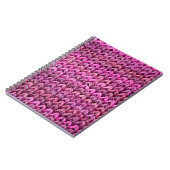 die Textur des Strickstoffes mit gestreiftem Unter Notizblock (Linke Seite)