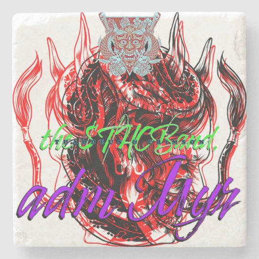 die $THCBand Steinuntersetzer (Vorderseite)