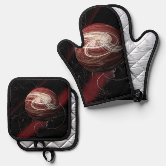 Die Themen des Kosmos Ofenhandschuh & Topflappen-Set (Vorderseite/Rückseite)