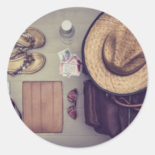 Die themenorientierte Tasche, sacken bereites ein, Runder Aufkleber