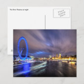 Die Themse in der Nacht Postkarte (Vorne/Hinten)