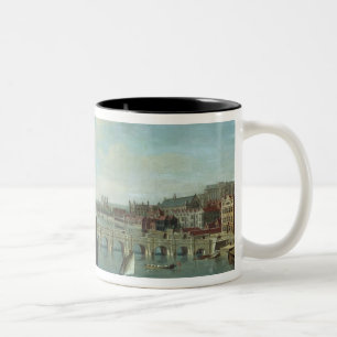 Die Themse in Westminster Zweifarbige Tasse