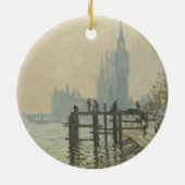 Die Themse unter Westminster von Claude Monet Keramik Ornament (Hinten)
